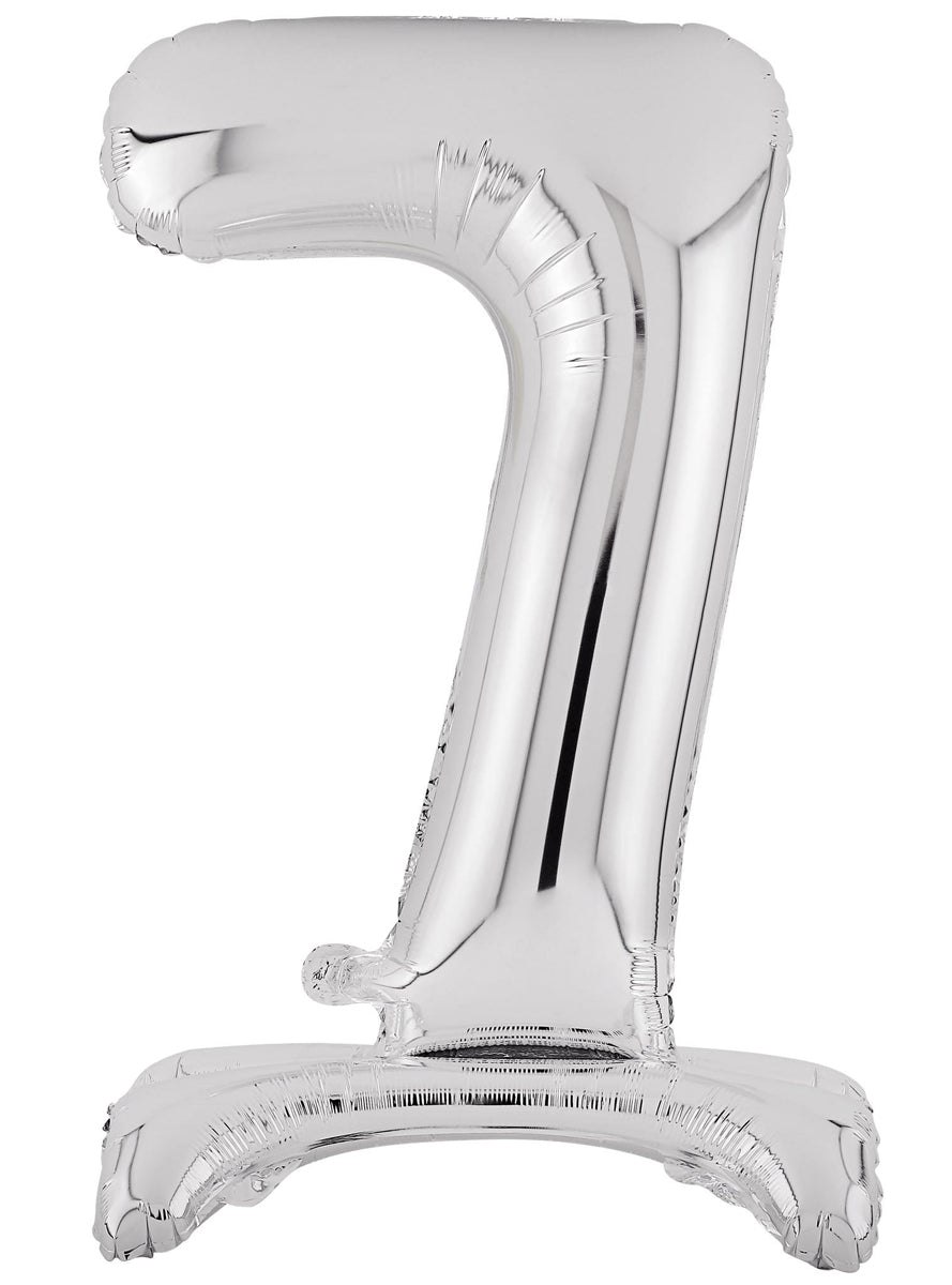 Air Fill Silver Standing 7 Foil Balloon - Main Image