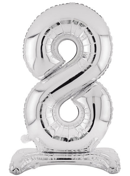 Air Fill Silver Standing 8 Foil Balloon - Main Image
