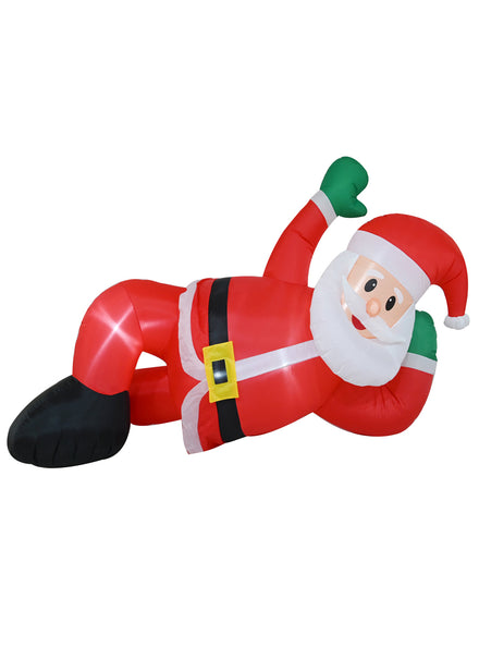 Air Powered 240cm Lying Down Santa Christmas Inflatable Decoration - Main Image
