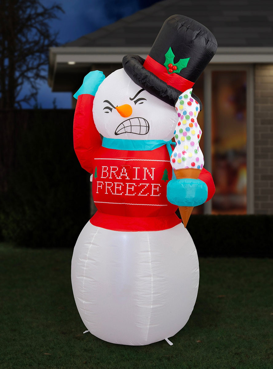 Brain Freeze Snowman 180cm Air Powered Inflatable Christmas Decoration - Alternate Image 2