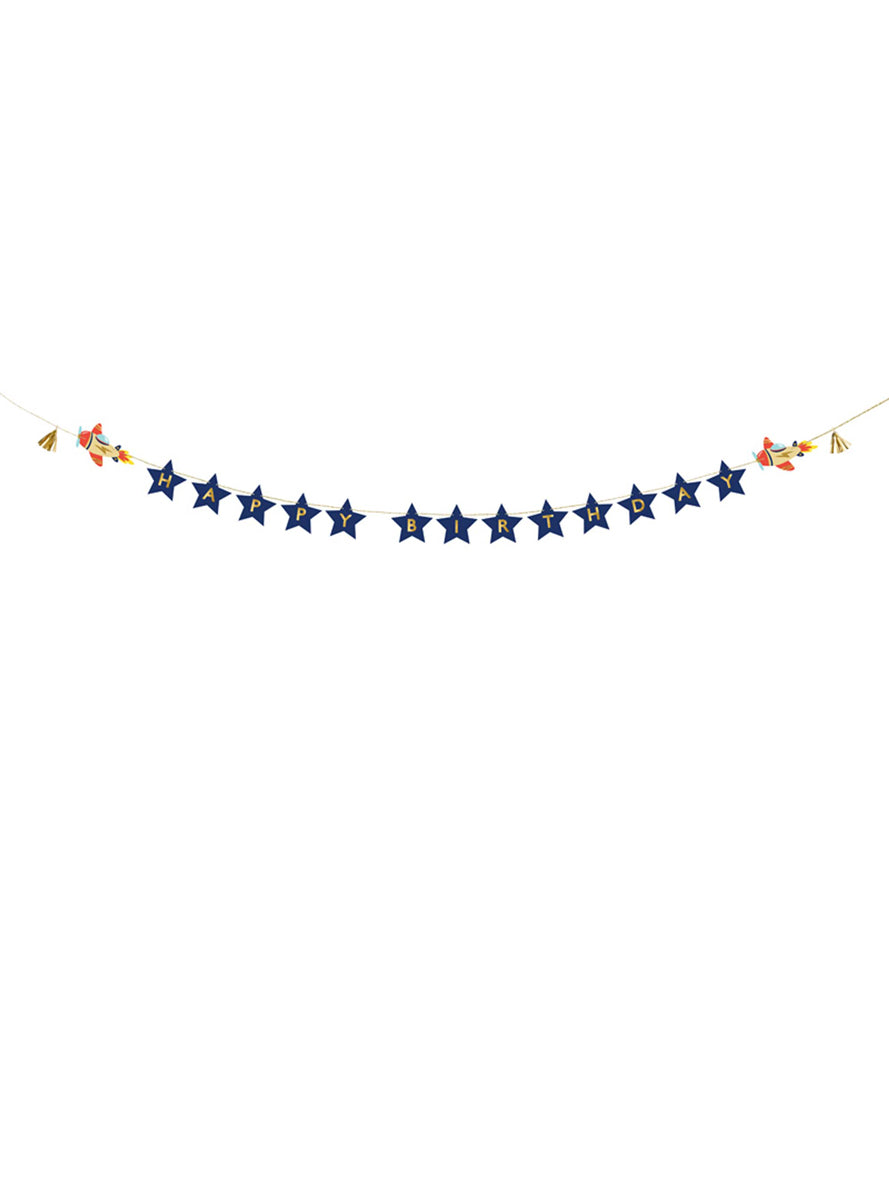 Airplane Stars 3m Long Happy Birthday Star Banner — Main Image