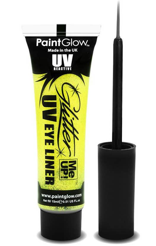 Sherbet Lemon Yellow UV Reactive Blacklight Glitter Eyeliner Main Image