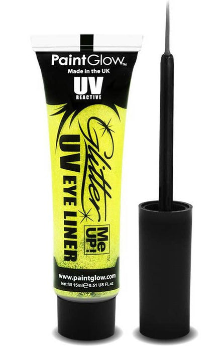 Sherbet Lemon Yellow UV Reactive Blacklight Glitter Eyeliner Main Image