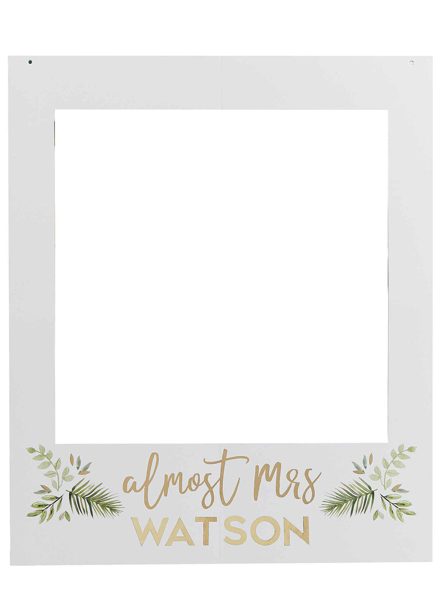 Almost Mrs Gold Foiled 70cm Customisable Hen Party Photo Booth Frame - Main Image