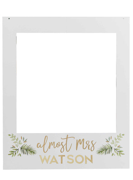 Almost Mrs Gold Foiled 70cm Customisable Hen Party Photo Booth Frame - Main Image