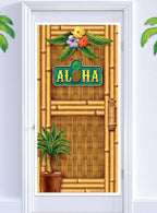 Image of Hawaiian Aloha Bamboo Look Door Cover Decoration