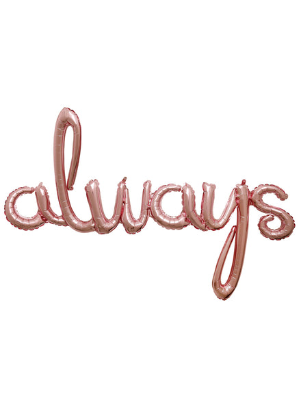 Always Script Rose Gold 124cm Air Fill Self Sealing Foil Balloon - Main Image