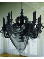 Black Cut Out Chandelier Halloween Kit with Draped Black Net