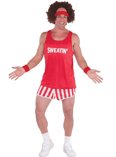Men's Red Richard Simmons Inspired Costume