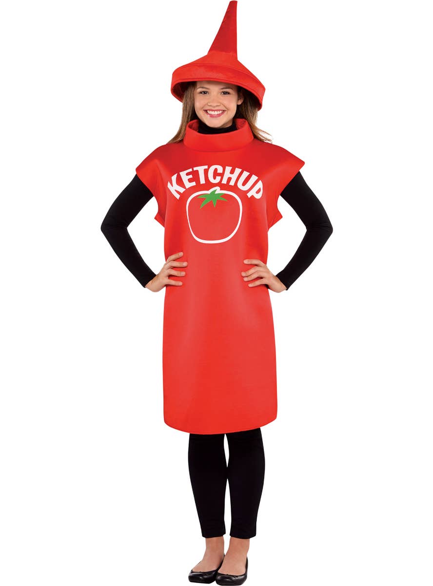 Adults Red Tomato Sauce Bottle Costume
