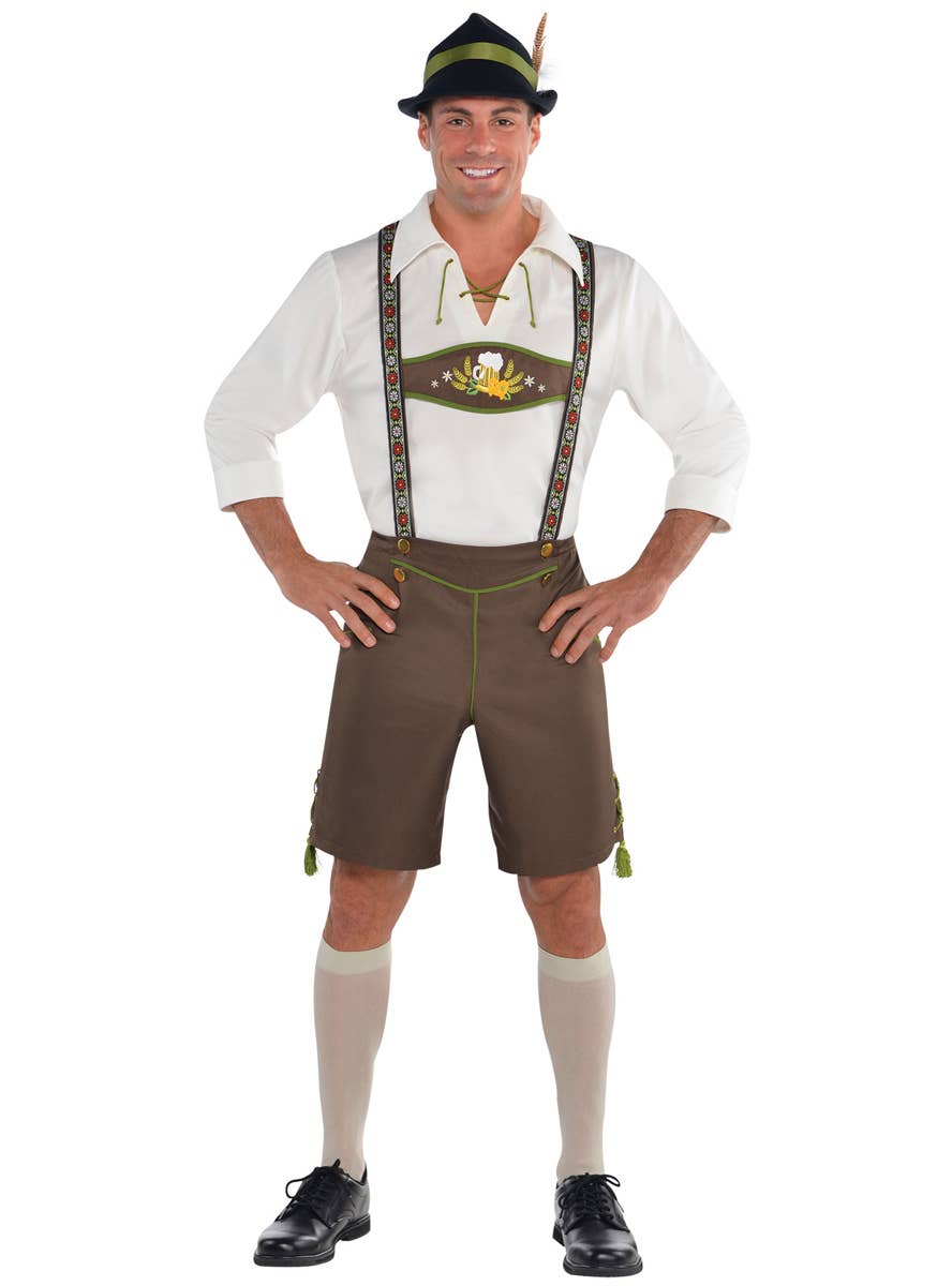 Brown Oktoberfest Lederhosen Costume for Men