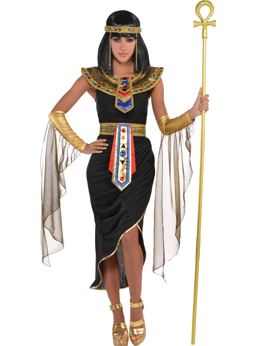 Womens Black and Gold Cleopatra Costume