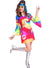 Womens Plus Size Rainbow Tie Dye 70s Hippie Costume