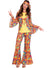 Womens Plus Size Yellow and Orange Swirl Hippie Costume