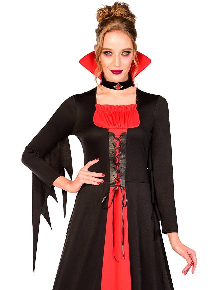 Womens Red and Black Vampire Halloween Costume