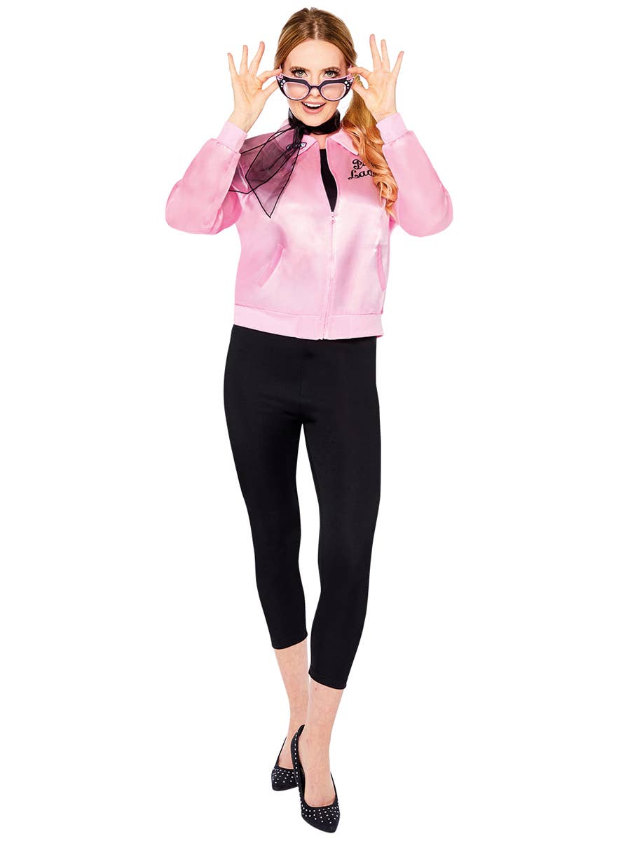 Classic Pink Satin Women's Pink Ladies Costume - Front 1 Image