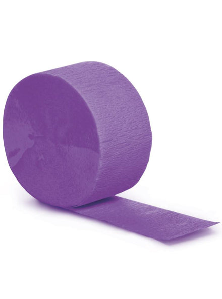Amethyst Purple 24m Long Crepe Streamer - Main Image