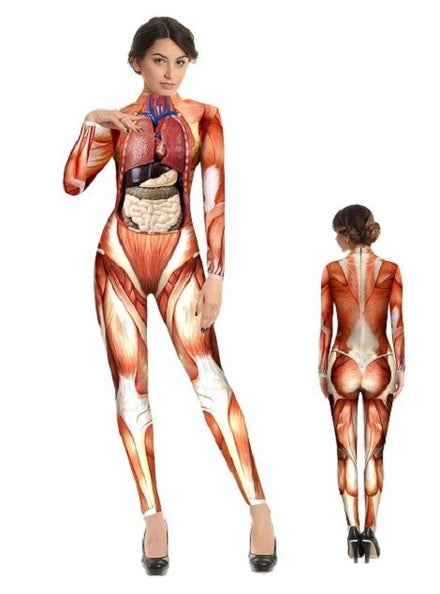 Anatomy Print Womens Halloween Costume Jumpsuit - Main Image