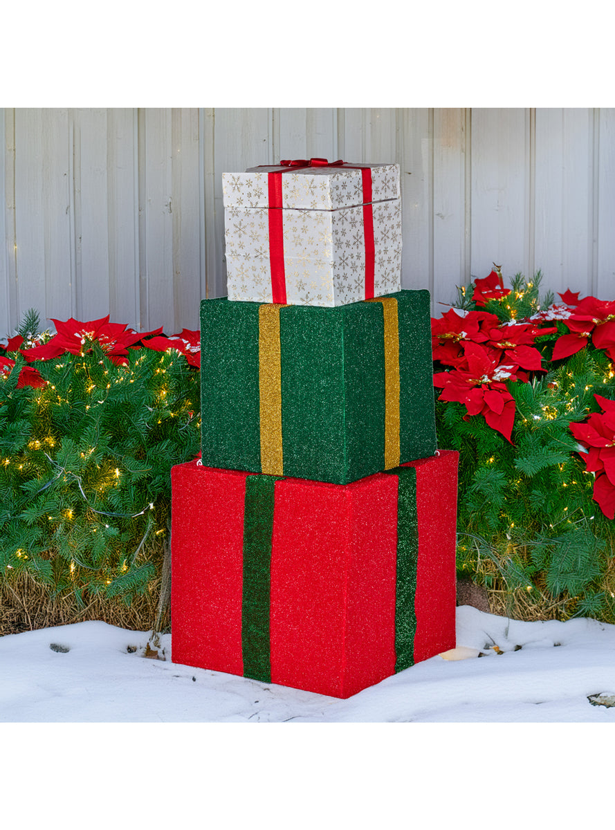 Animated Santa In Present Stack Christmas Decoration 122cm - Alternate Image 2