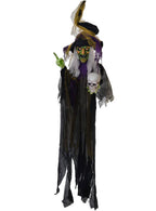 Image Of Halloween Decoration Animated Hanging Life Size Evil Witch with Skull Halloween Decoration - Main Image