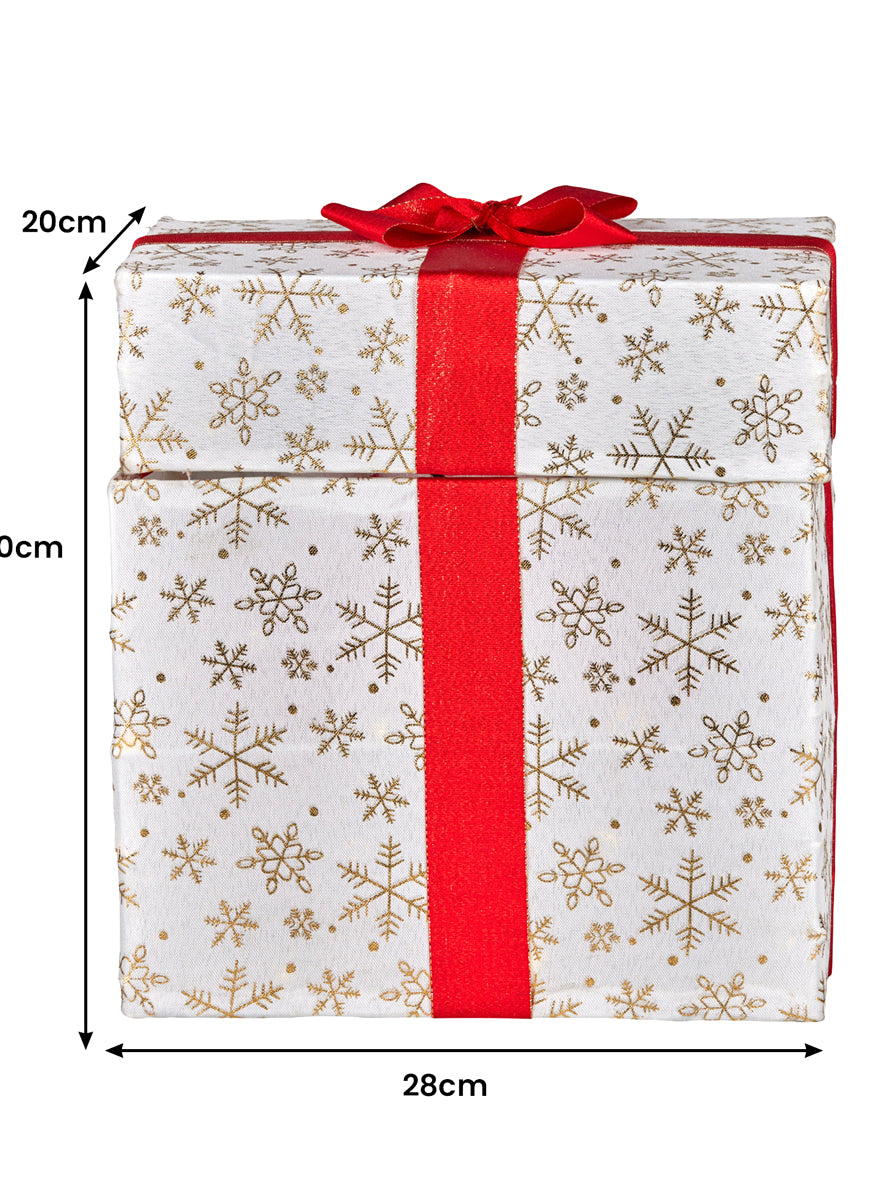 Animated Snowman Gift Box Christabelle Light Up LED Christmas Decoration - Measurements Image