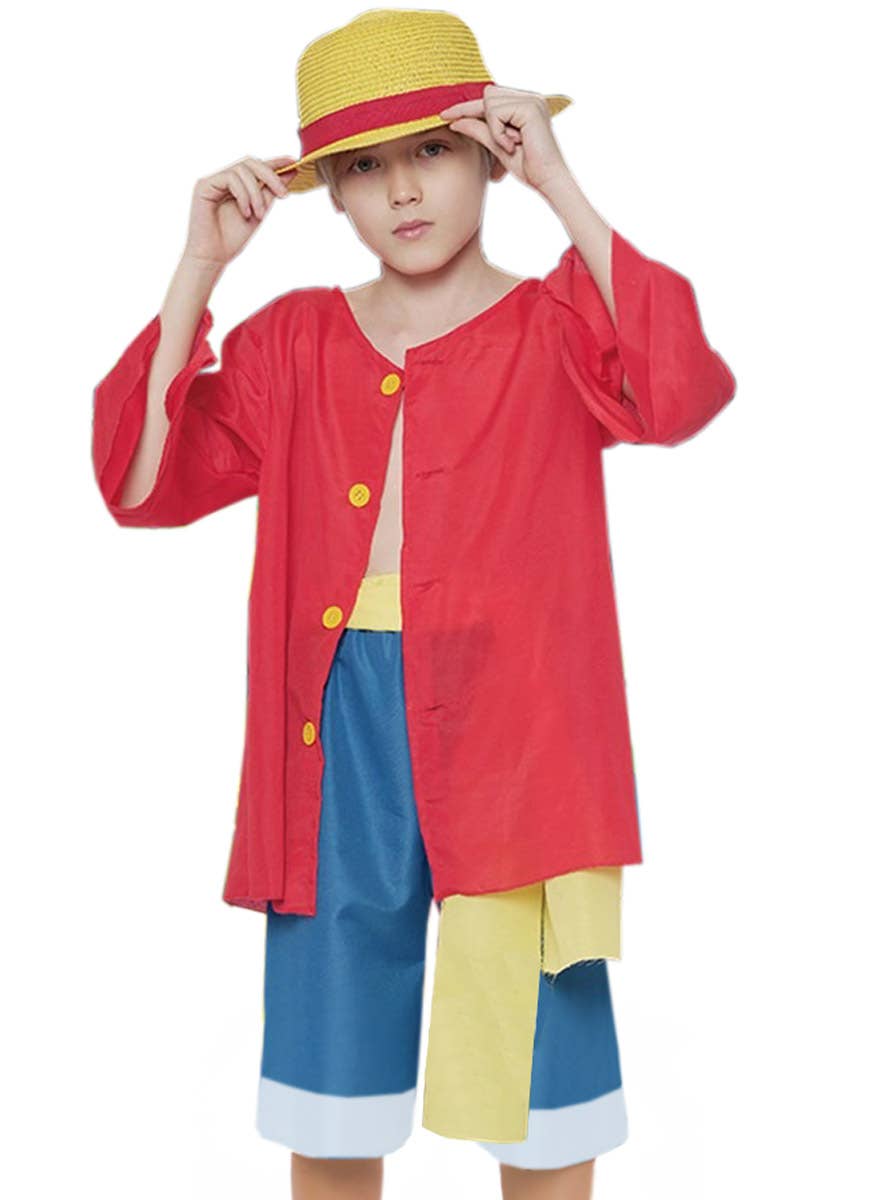 Image of Anime Pirate Boy's One Piece Inspired Luffy Costume