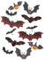 Image of Assorted 3D Bats Halloween Stickers Set