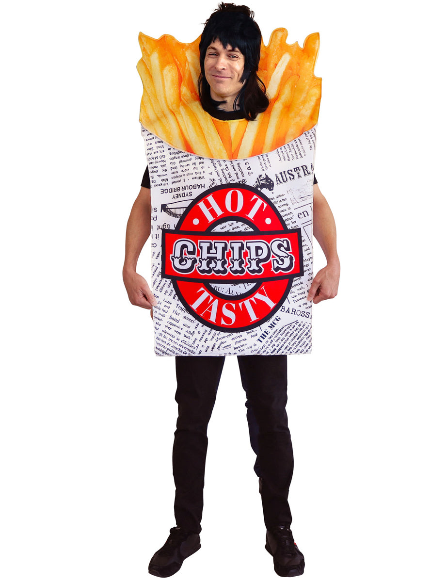 Aussie Hot Chips Novelty Adults Food Costume - Main Image