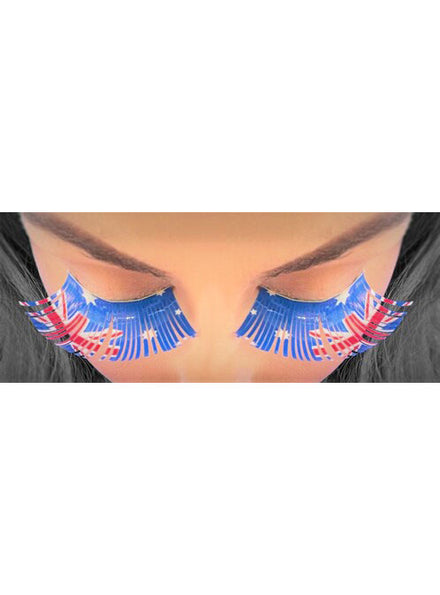 Australian Flag Tinsel Stick On Eyelashes