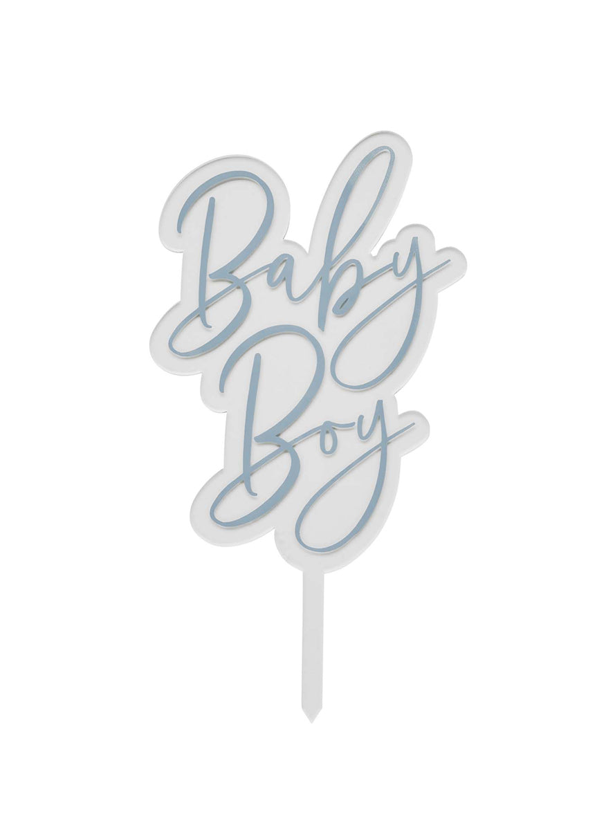 Baby Boy 20cm Blue Acrylic Cake Topper — Alternative Image