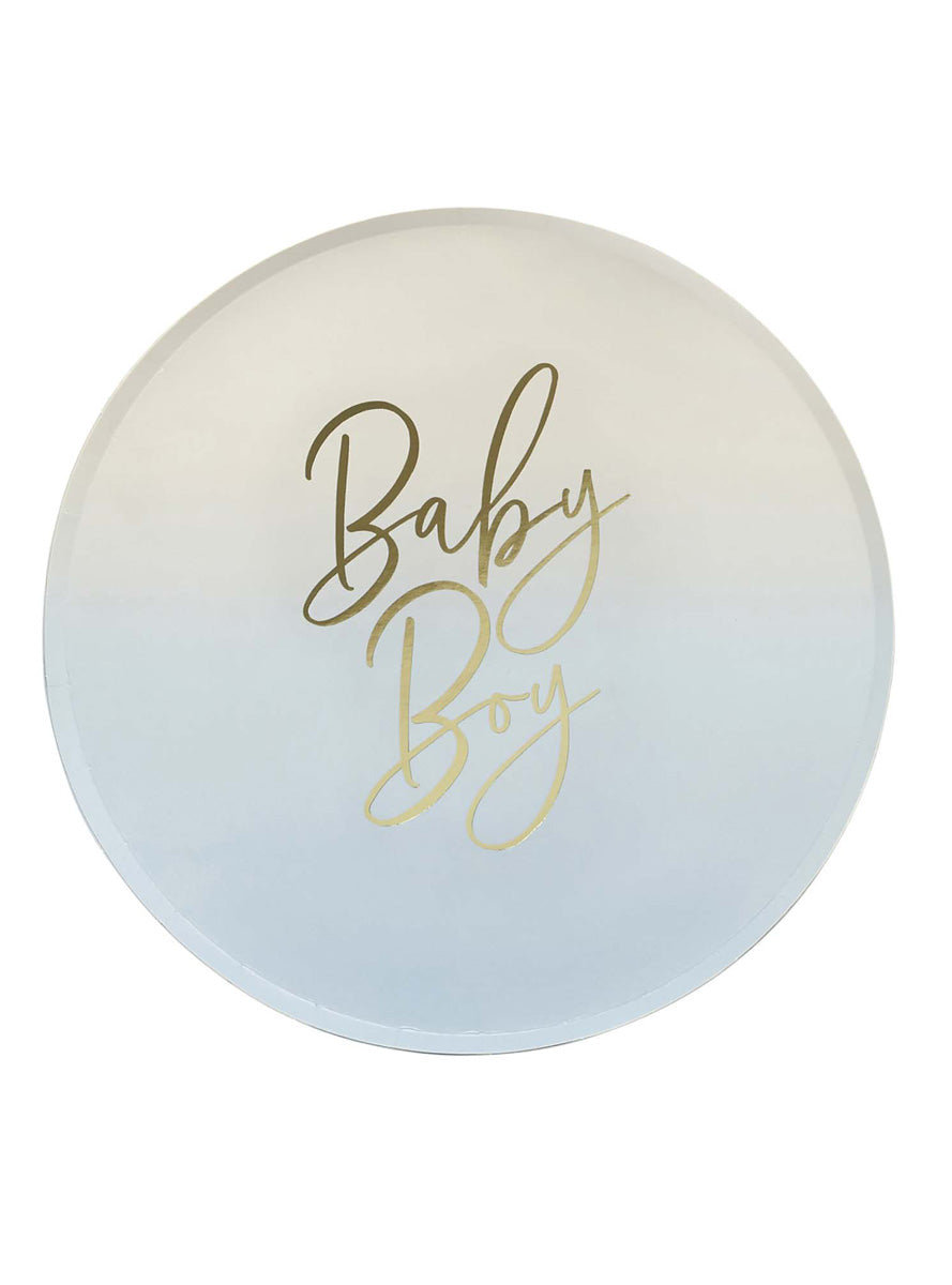 Baby Boy Blue 8 Pack 23cm Paper Plates – Main Image