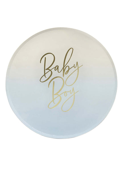 Baby Boy Blue 8 Pack 23cm Paper Plates – Main Image