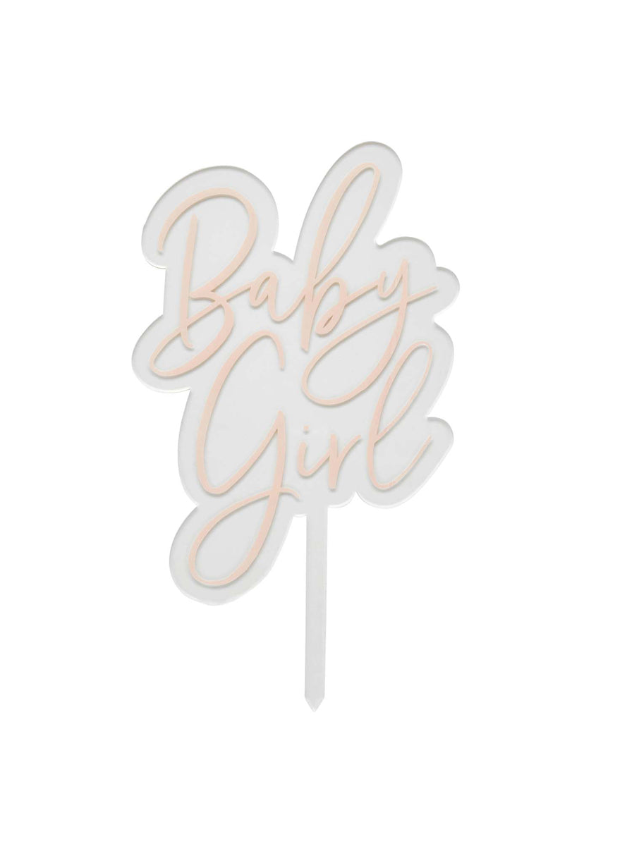 Baby Girl 20cm Pink Acrylic Cake Topper — Alternative Image