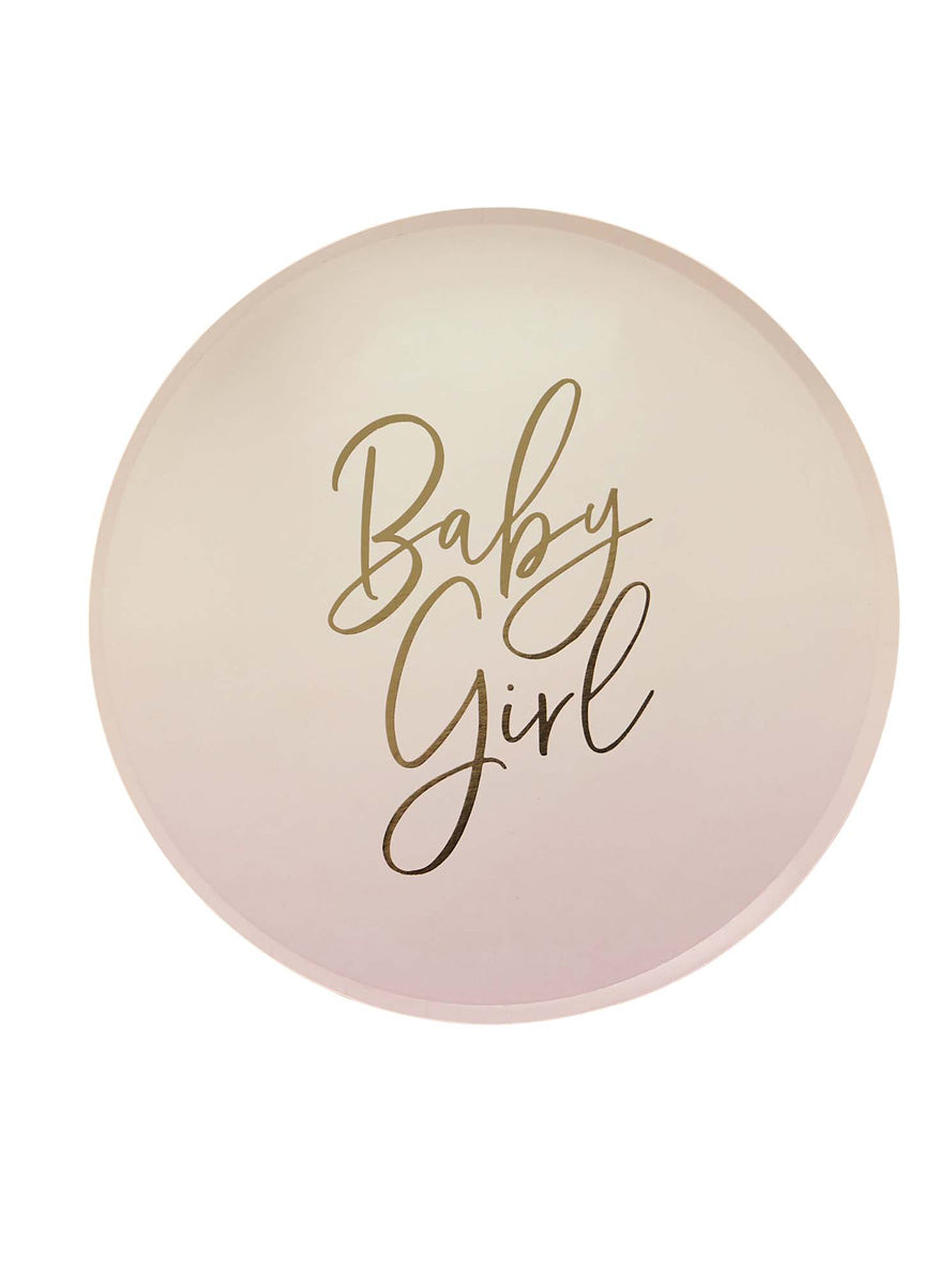 Baby Girl Pink 8 Pack 23cm Paper Plates – Main Image