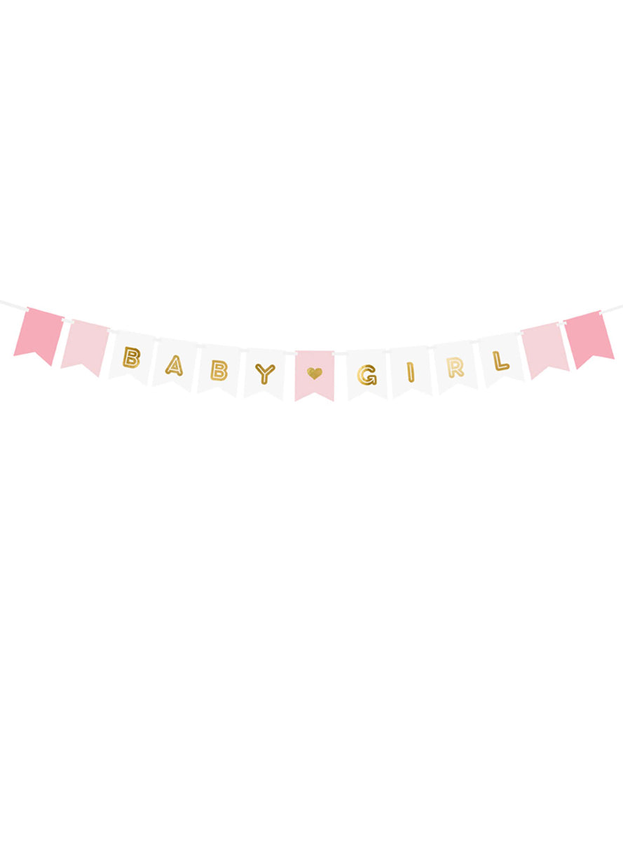 Baby Girl Pink And White Baby Shower Bunting — Main Image