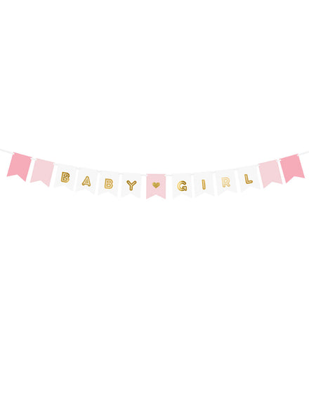 Baby Girl Pink And White Baby Shower Bunting — Main Image