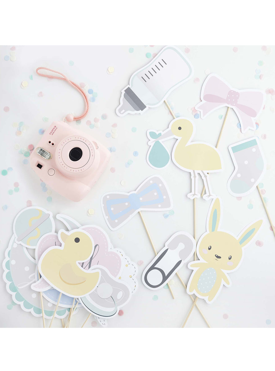 Baby Shower 13 Pack Photo Booth Props - Main Image