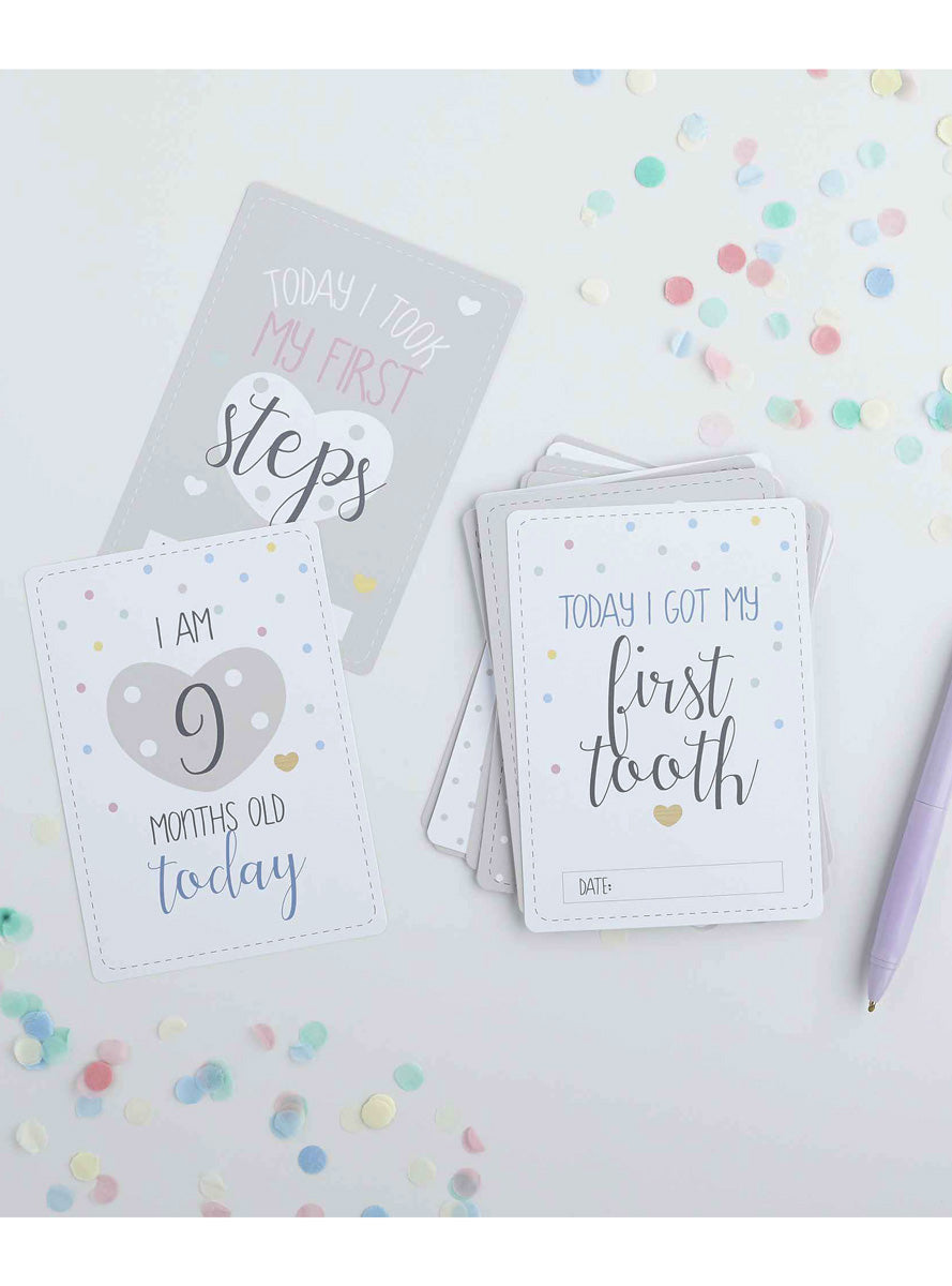 Baby Shower 20 Pack Milestone Cards - Lifestyle Image