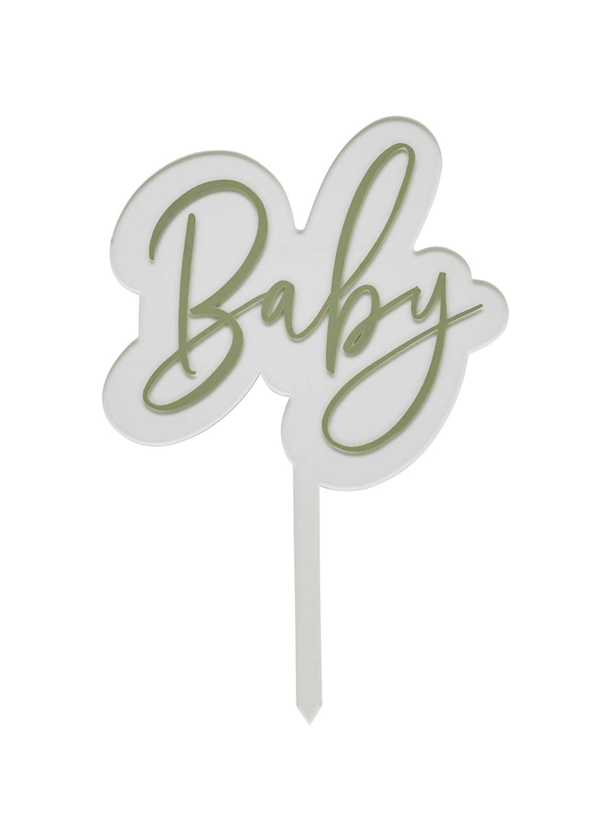 Baby Shower 20cm Sage Green Cake Topper — Main Image
