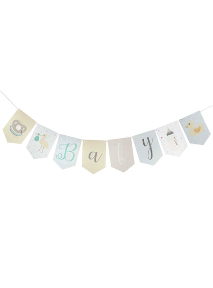 Baby Shower 2m Long Script Card Banner - Main Image
