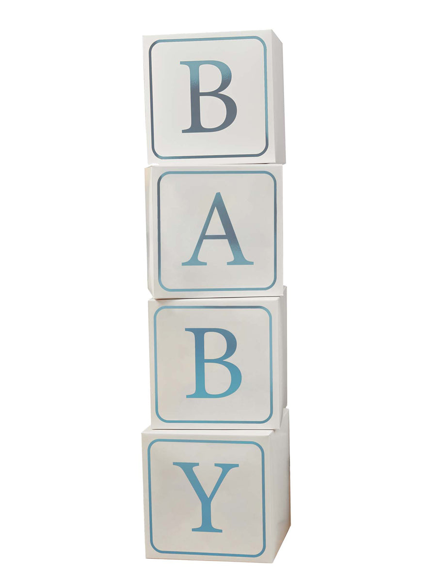 Baby Shower 4 Pack 23cm Blue Letter Blocks — Main Image