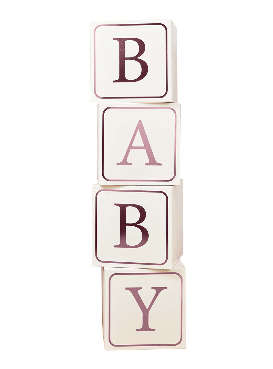 Baby Shower 4 Pack 23cm Pink Letter Blocks — Main Image