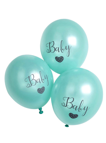 Baby Shower 6 Pack Green 30cm Latex Balloons - Main Image