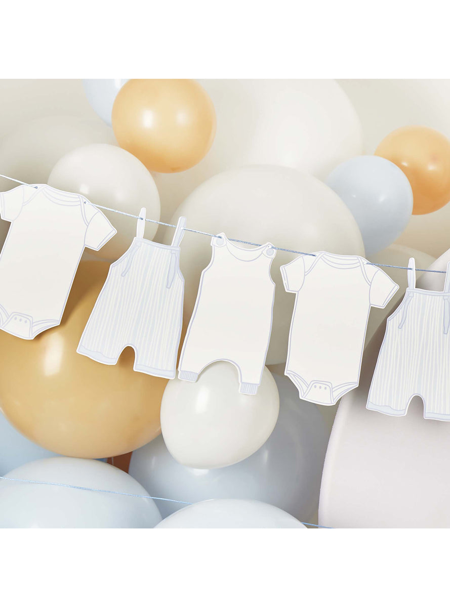 Baby Shower Blue 250cm Long Onesie Garland — Close Image