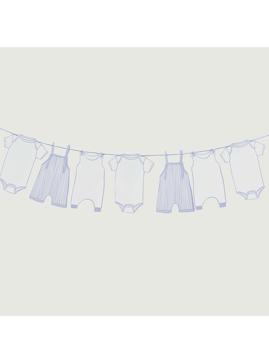 Baby Shower Blue 250cm Long Onesie Garland — Lifestyle Image