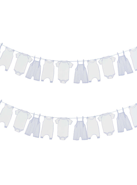 Baby Shower Blue 250cm Long Onesie Garland — Main Image