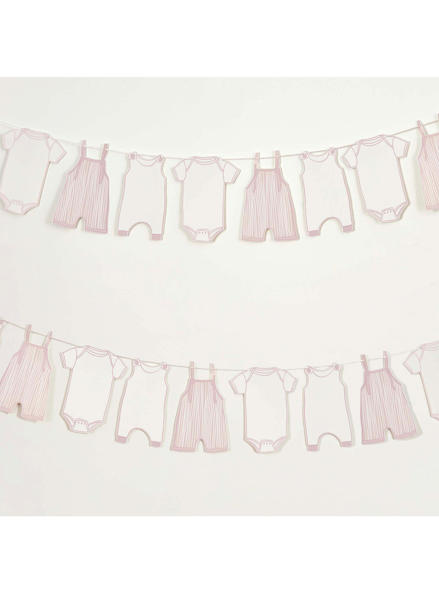 Baby Shower Pink 250cm Long Onesie Garland — Lifestyle Image