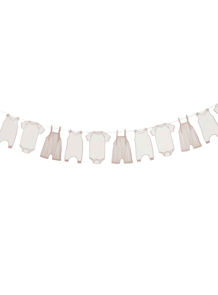 Baby Shower Pink 250cm Long Onesie Garland — Main Image