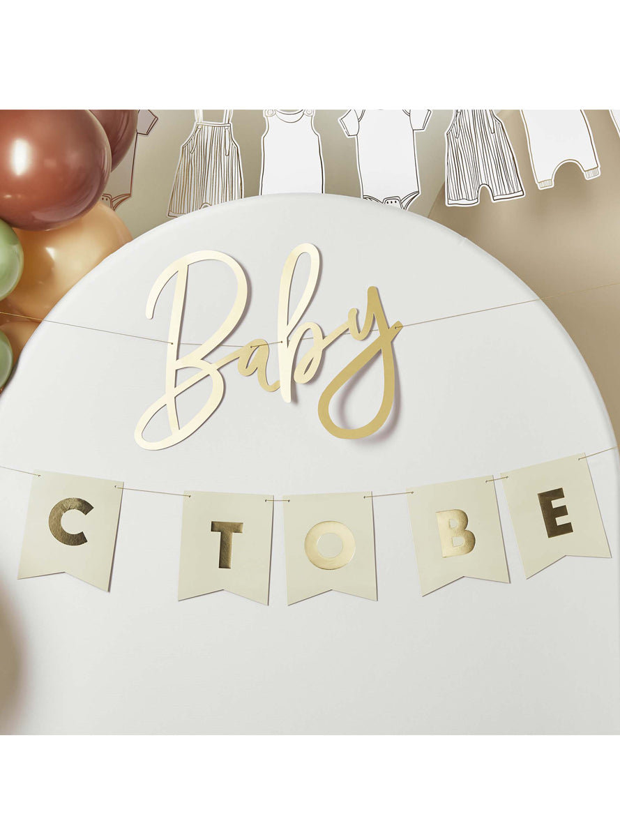 Baby To Be 220cm Long Golf Customisable Banner — Lifestyle Image