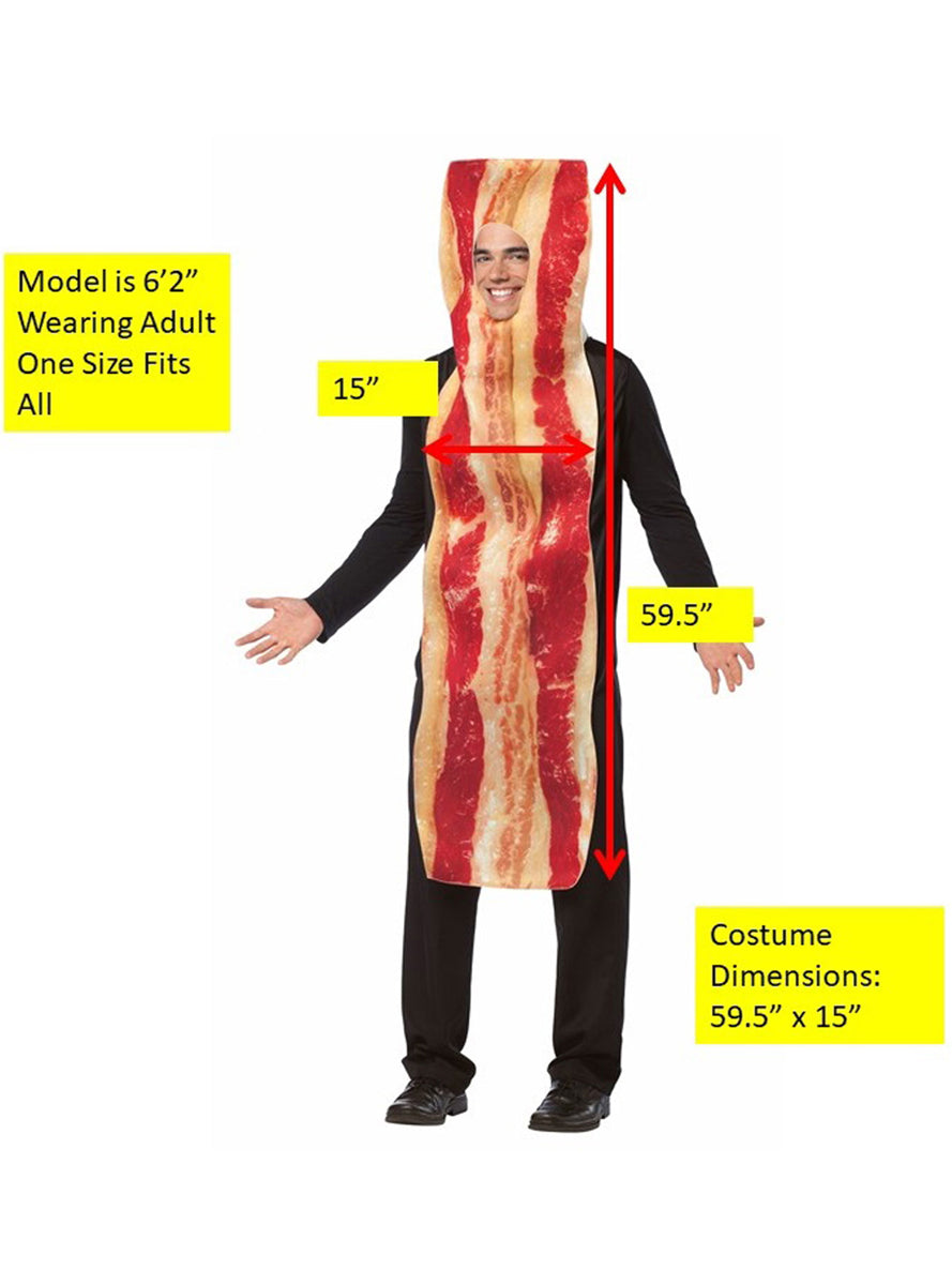 Bacon Strip Novelty Adults Food Costume - Details Image